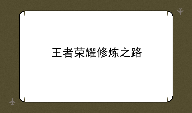 王者荣耀修炼之路