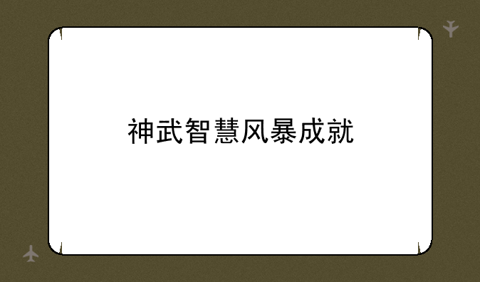 神武智慧风暴成就