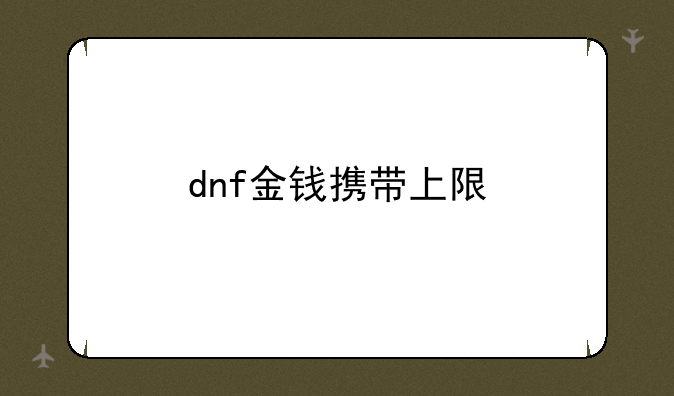 dnf金钱携带上限