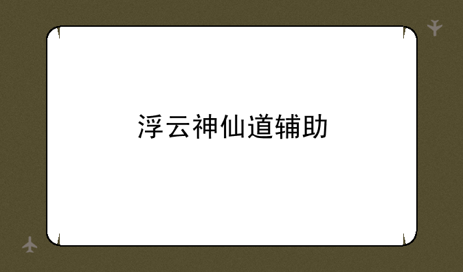 浮云神仙道辅助