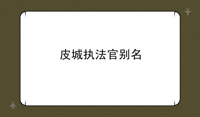 皮城执法官别名