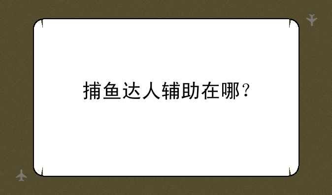 捕鱼达人辅助在哪？