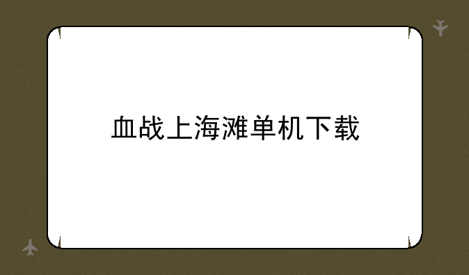 血战上海滩单机下载