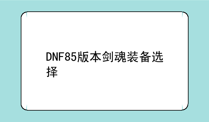 DNF85版本剑魂装备选择