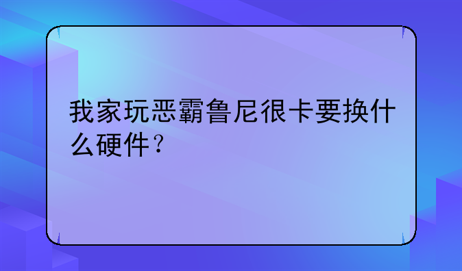 我家玩恶霸鲁尼很卡要换什么硬件？