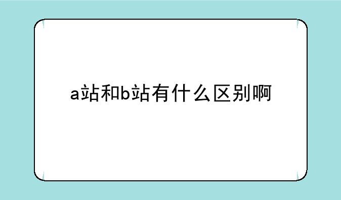a站和b站有什么区别啊